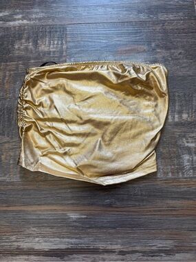 Gold Metallic Bandeau Top